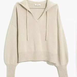 Madewell Cream (re)Sourced Cashmere Hoodie Sweater